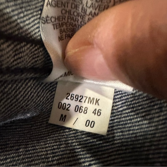MICHAEL KORS MK Logo Cropped Stretch Denim Jean Jacket S Blue Gold Buttons M - Picture 11 of 12